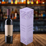 Caja Para Vino Fiesta elegante violeta de cumpleaños<br><div class="desc">Un fondo violeta de moda. Decorado con confeti. Personalice y agregue un nombre,  edad y fecha.</div>