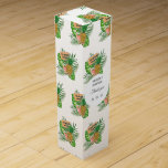 Caja Para Vino Fiesta hawaiano Aloha Luau<br><div class="desc">Pintura acuarela hojas tropicales playa Fiesta Luau celebración cajas de vinos.</div>