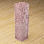Caja Para Vino Glam Rubor Pink Glitzy Sparkle Celebración<br><div class="desc">Glam Rubor Pink Sparkle celebra...  Brillo perfecto para Navidades,  bodas,  duchas de novias o aniversario</div>