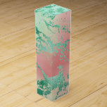 Caja Para Vino Guay Marble | El Coral Pastel y el Ombre Verde<br><div class="desc">Una paleta brillante y rica en colores con un gradiente de color acuático de mármol de inspiración unicornio en un color azul turquesa y rosa con un color púrpura lavanda. Este gradiente pintado a mano añade el toque de color perfecto. A partir de la colección "Mármolas acuáticas modernas", este diseño...</div>