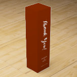 Caja Para Vino Guión moderno de Terracota Gracias Boda<br><div class="desc">Moda Terracota moderna Gracias Caja de Regalo de Vino Guión para su boda,  ducha de novia,  ducha de pareja o cualquier otro evento - los colores se pueden cambiar en la herramienta de diseño para que se adapte a su tema boda.</div>