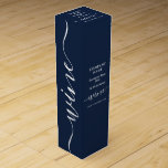 Caja Para Vino Guión simple - Azul marino y blanco<br><div class="desc">Guión Simple - Caja De Vino Azul Y Blanco De La Marina En La Tienda De Tarjetas De Negocios.</div>
