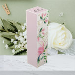 Caja Para Vino Magnolia rosa elegante acuarela Ducha de novias<br><div class="desc">Elegante acuarela color rosa Magnolia Bridal Shower caja de vino. También puede encontrar este producto en una de mis colecciones!</div>
