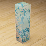 Caja Para Vino Marble de lujo | Hermosa vena Verde azulada amaril<br><div class="desc">Mármol sobrio y sofisticado en una oscura paleta de color agua muda de azul polvoriento, gris pizarra, plata y verde con oro. Este gradiente pintado a mano añade el toque de color perfecto. A partir de la colección "Mármolas acuáticas modernas", este diseño presenta movimientos de fluidos abstractos que crean un...</div>