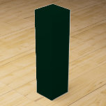 Caja Para Vino Minimalista pino oscuro verde liso<br><div class="desc">Minimalista de pino oscuro verde sólido llano elegante caja de regalo de moda</div>