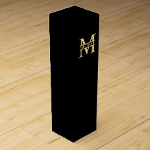 Monograma y nombre personalizados en negro y oro