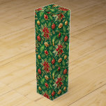 Caja Para Vino Navidades Tema Festividad Patrón colorido<br><div class="desc">Una caja de regalo de Navidades con coloridos símbolos navideños en un patrón ininterrumpido es perfecta para envolver regalos en esta temporada de vacaciones.</div>