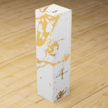 Caja Para Vino Nombre inicial Monograma Patrón de mármol dorado<br><div class="desc">Monograma Patrón de mármol dorado Guión Nombre inicial Caja de vinos</div>