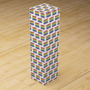 Caja Para Vino Orgullo gay de corte de pastel de Boda arcoiris LG