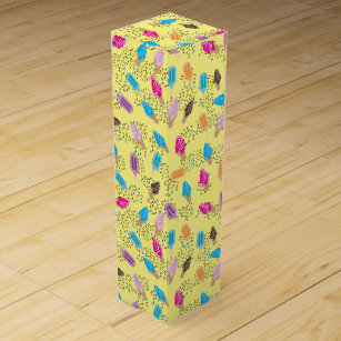 Caja Para Vino Patrón de crema de hielo de verano colorido