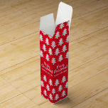 Caja Para Vino Personalizado Merry Christmas tree print red wine<br><div class="desc">Personalizado Merry Christmas tree imprime la caja de vino tinto. Elegante diseño de plantillas de vacaciones con tipografía de escritura de pincel elegante. Casilla de vinos clásica para amigos, familia, invitados bodas, compañeros de trabajo, empleados corporativos, colegas, personal, profesores, enfermeras, etc. Añada su propio saludo y nombre personalizado. Cambiar la...</div>
