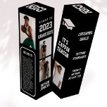 Caja Para Vino Regalo de graduación de fotos masculinas<br><div class="desc">Conmemorar los logros de su graduado con esta caja de vinos de graduación personalizada . Nuestra bodega personalizada es la manera perfecta de celebrar el trabajo duro y la dedicación de tu graduado. Esta caja de vinos única presenta fotos personalizadas del graduado, una breve biografía y citas inspiradoras para marcar...</div>