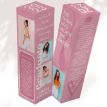 Caja Para Vino Regalo de graduación de rero rosado<br><div class="desc">Esta bodega personalizada es el regalo perfecto para tu graduado. El moderno diseño retro incluye fotos, citas y una suave paleta de color rosa que hará que se destaque. La caja es perfecta para guardar una botella de vino y se puede personalizar con el nombre o el mensaje que desee....</div>