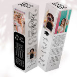 Caja Para Vino Regalo de graduación moderno y elegante<br><div class="desc">Esta bodega personalizada es el regalo perfecto para tu graduado. El diseño es moderno y elegante, con fotos, citas y una sencilla paleta de color blanco y negro que hará que se destaque. La caja es perfecta para guardar una botella de vino y se puede personalizar con el nombre o...</div>