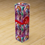 Caja Para Vino ROMEO Y JULIET Romántico Día de San Valentín<br><div class="desc">Escena de balcones de la tragedia de Romeo y Juilet por William Shakespeare. Pintura original contemporánea de acuarela con Relieve metalizado dorado y colores iridiscentes en color violeta brillante,  rosa,  verde,  naranja amarillo,  verde azulado,  turquesa,  blanco...  Pintado por Bulgan Lumini (c)</div>