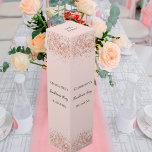 Caja Para Vino Rosa de oro confetti nombre despedida de soltera<br><div class="desc">Oro rosa,  fondo de color rosa decorado con confeti,  chispas. Personaliza y agrega un nombre,  texto.</div>