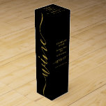 Caja Para Vino Script simple - Negro y oro<br><div class="desc">Simple Script - Caja De Vino Negro Y Oro De La Tienda De Tarjetas De Negocios.</div>