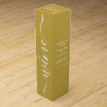 Caja Para Vino Simple Script - Gold & White<br><div class="desc">Simple Script - Gold & White Wine Box By The Business Card Store.</div>