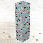 Caja Para Vino Sushi Nigiri Maki Roll Patterned<br><div class="desc">Patrón de arte culinario japonés.</div>