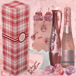 Caja Para Vino Tartán - Rojo profundo, rojo claro y rosa pastel<br><div class="desc">Tartán en rojo profundo,  rojo claro y rosa pastel. Hay otras coloridas disponibles.</div>