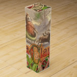 Caja Para Vino Vintage Christmas Santa Claus Sleigh<br><div class="desc">Este Papá Noel vintage está saludando mientras está en su trineo siendo arrastrado por el paisaje invernal por su equipo de renos. Todas las imágenes son victorianas antiguas,  de libros antiguos y tarjetas de felicitación victorianas,  perfectas para los regalos de los Navidades a sus seres queridos.</div>