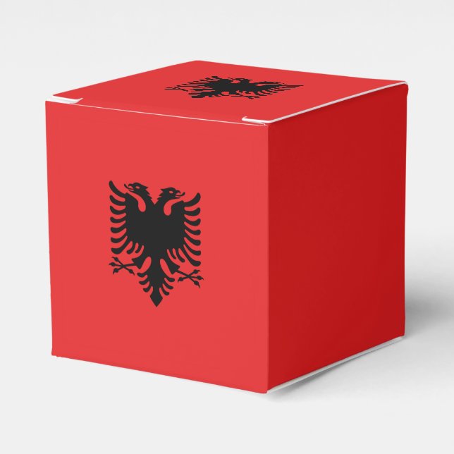 Caja patriótica con bandera de Albania (Costado Anverso)