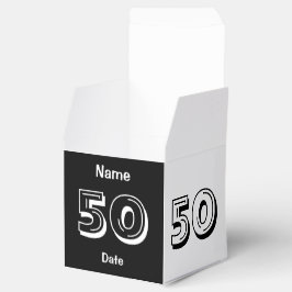 Caja personalizada de 50 años de favores blancos n