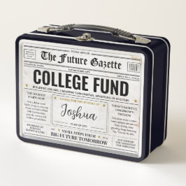 Caja personalizada de fondo universitario, periódi