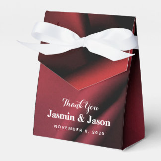Caja personalizado de Favor de la Boda de Seda Roj
