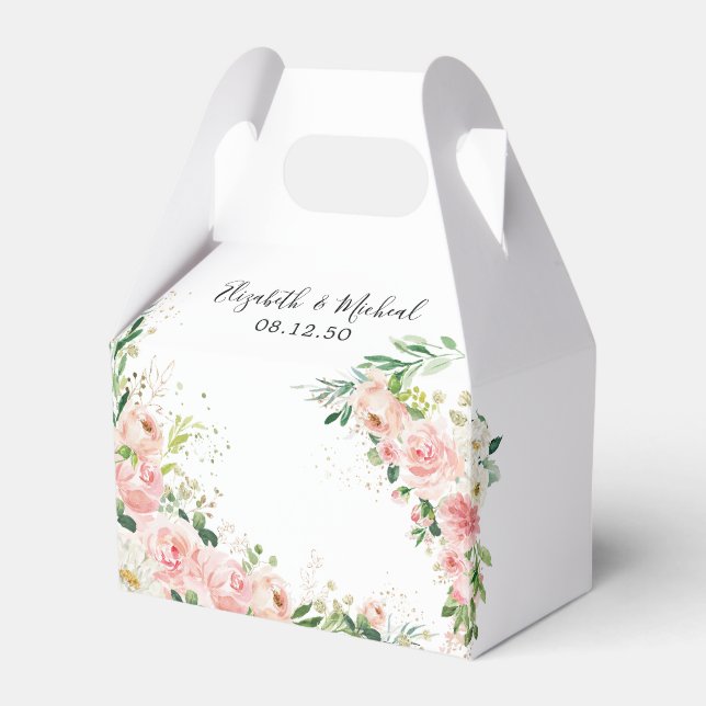 Caja Rubor de Favor de Boda Rosa (Front Side)