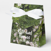 Caja Rustica de Favor de Boda Floral Rosa