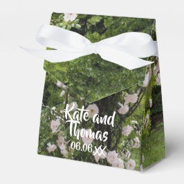 Caja Rustica de Favor de Boda Floral Rosa