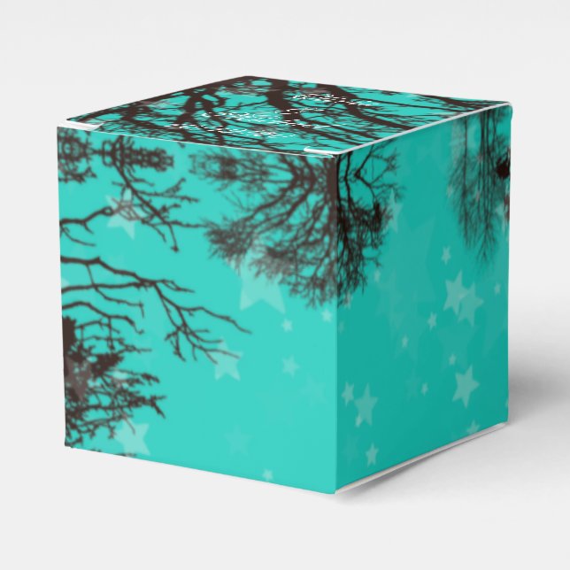 Caja Rustica de Favor de Boda Negra y Azul (Costado Anverso)