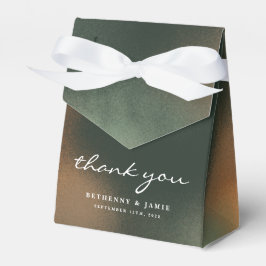 Caja Verde de Favor de Boda Minimalista Ombre Boho
