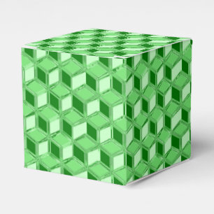 Cajas 3D de cromo - verde esmeralda