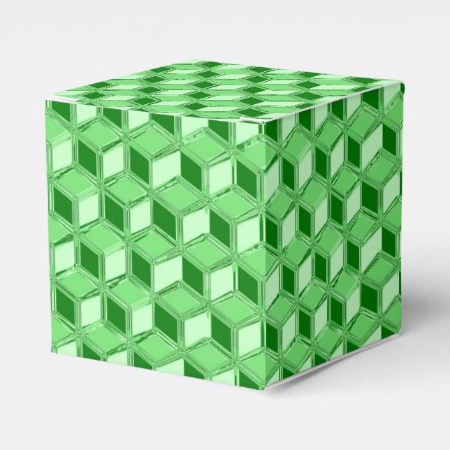 Cajas 3D de cromo - verde esmeralda (Costado Anverso)
