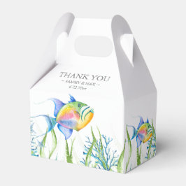Cajas Baby Shower Favor Acuarela Pescado tropical