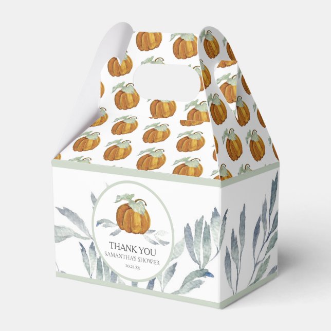 Cajas Baby Shower Favorita Caen Pequeña Calabaza (Front Side)