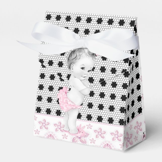Cajas Baby Shower favoritas Adorables en rosa y ne (Front Side)