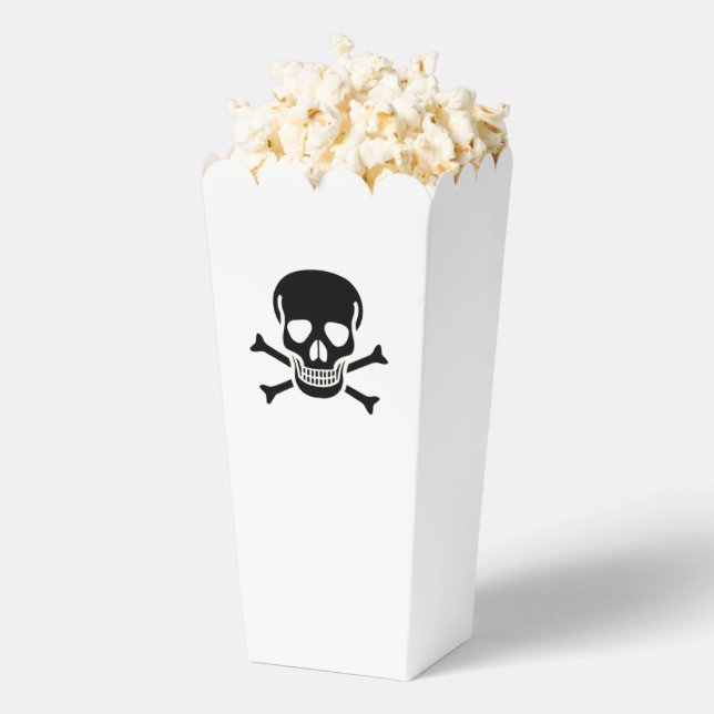 Cajas blancas de palomitas de maíz del cráneo negr (apareció)