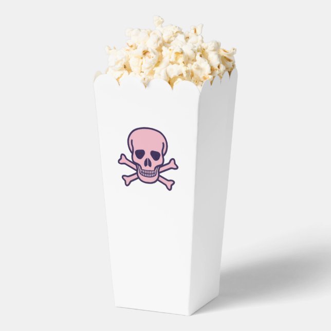 Cajas blancas de palomitas de maíz rosadas en el c (apareció)
