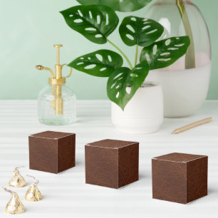 Cajas Clásicas de Cuero Marrón con Textura Elegant