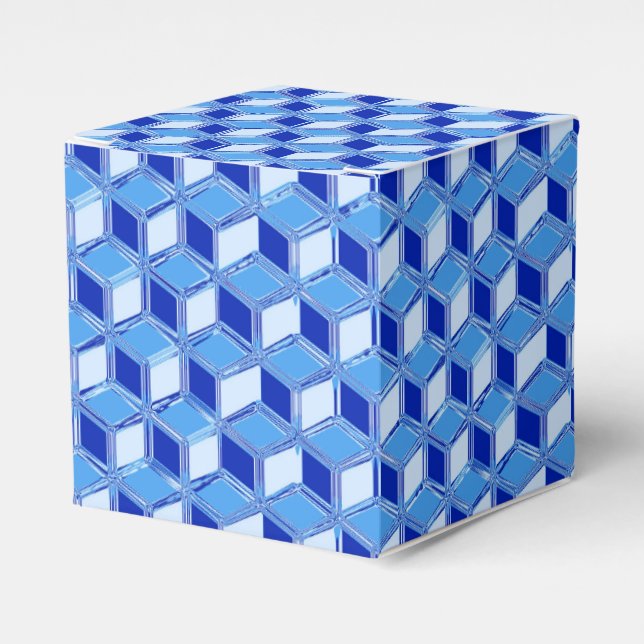 Cajas cromadas 3d - azul cobalto (Costado Anverso)