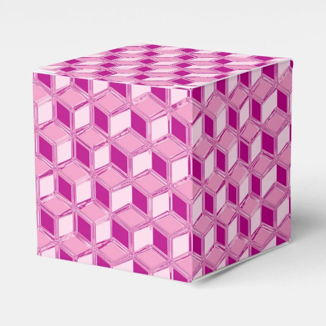 Cajas cromadas 3d - rosa fucsia (Costado Anverso)