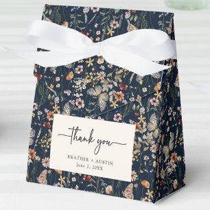 Cajas de agradecimiento Boho azul marino