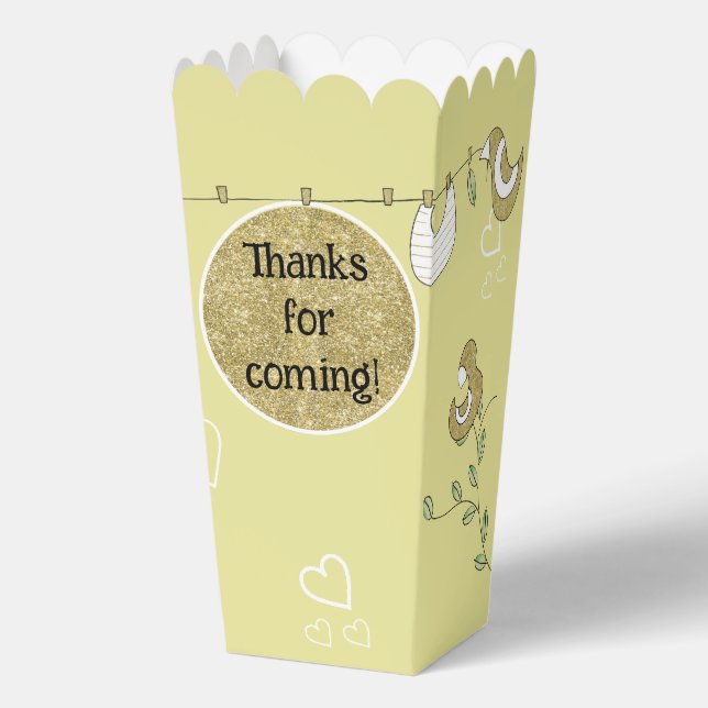 Cajas de Baby Shower Favor de las Aves de Oro (Anverso)