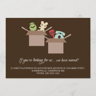 Cajas de cartón Invitación marrón en movimiento