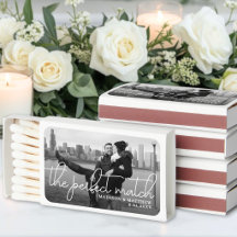 Cajas de cerillas para foto de compromiso de boda