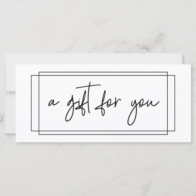 Cajas de certificados de regalo manuscritas guión  (Anverso)