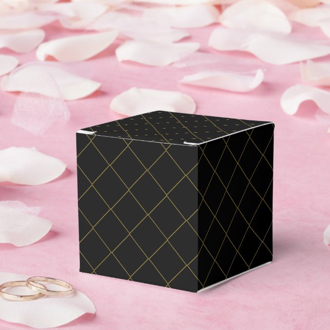 Cajas de Favor Clásicas de Rayas Doradas Metálicas (Boda)